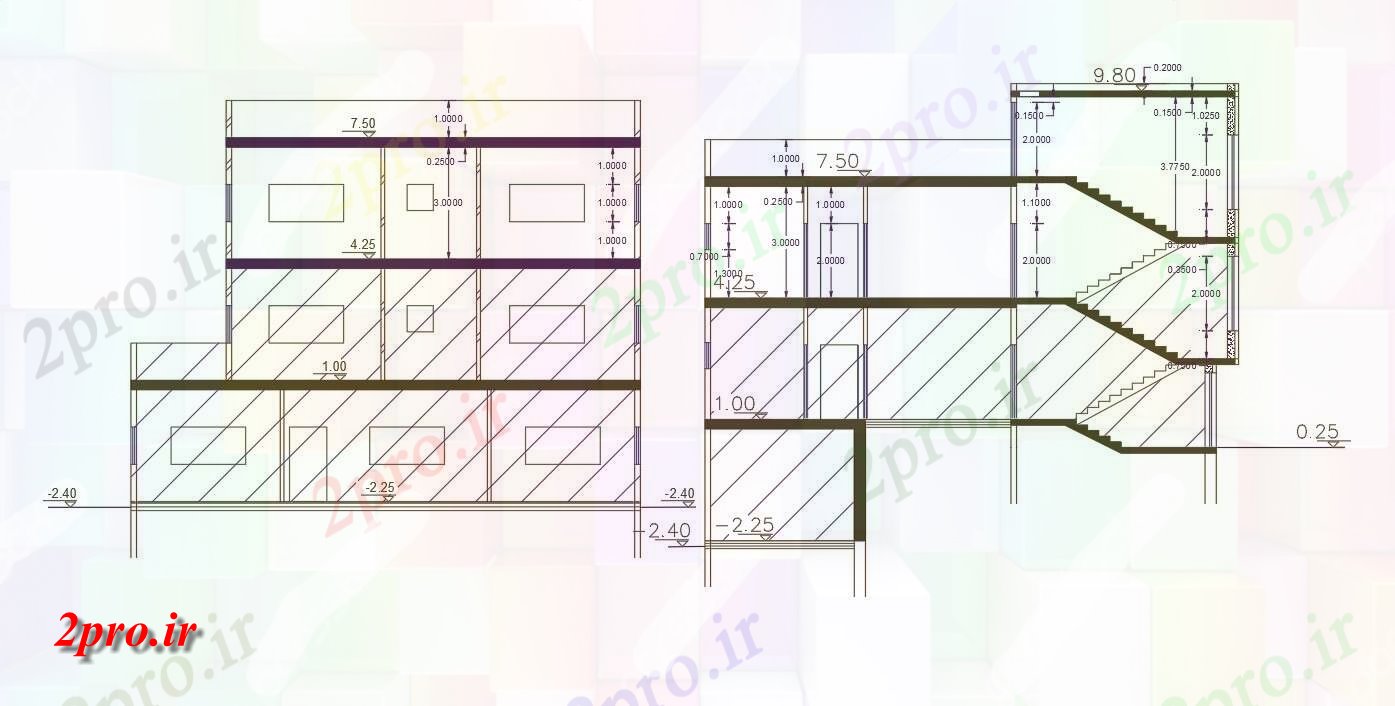 دانلود نقشه مسکونی  ، ویلایی ، آپارتمان    آپارتمان   ساختمان خانه بخش نشیمن (کد48281)