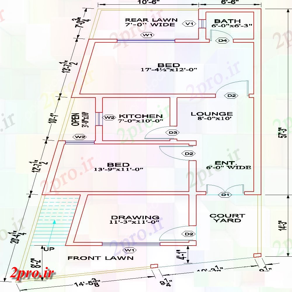 دانلود نقشه مسکونی  ، ویلایی ، آپارتمان  X 57      معماری خانه طرحی  (کد48286)