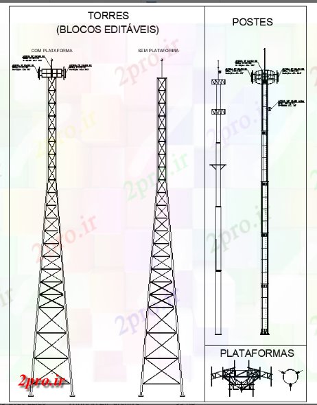 دانلود نقشه تاسیسات برق طراحی سلول شبکه تلفن برج نمای  رسم  آن در دسترس  (کد48297)