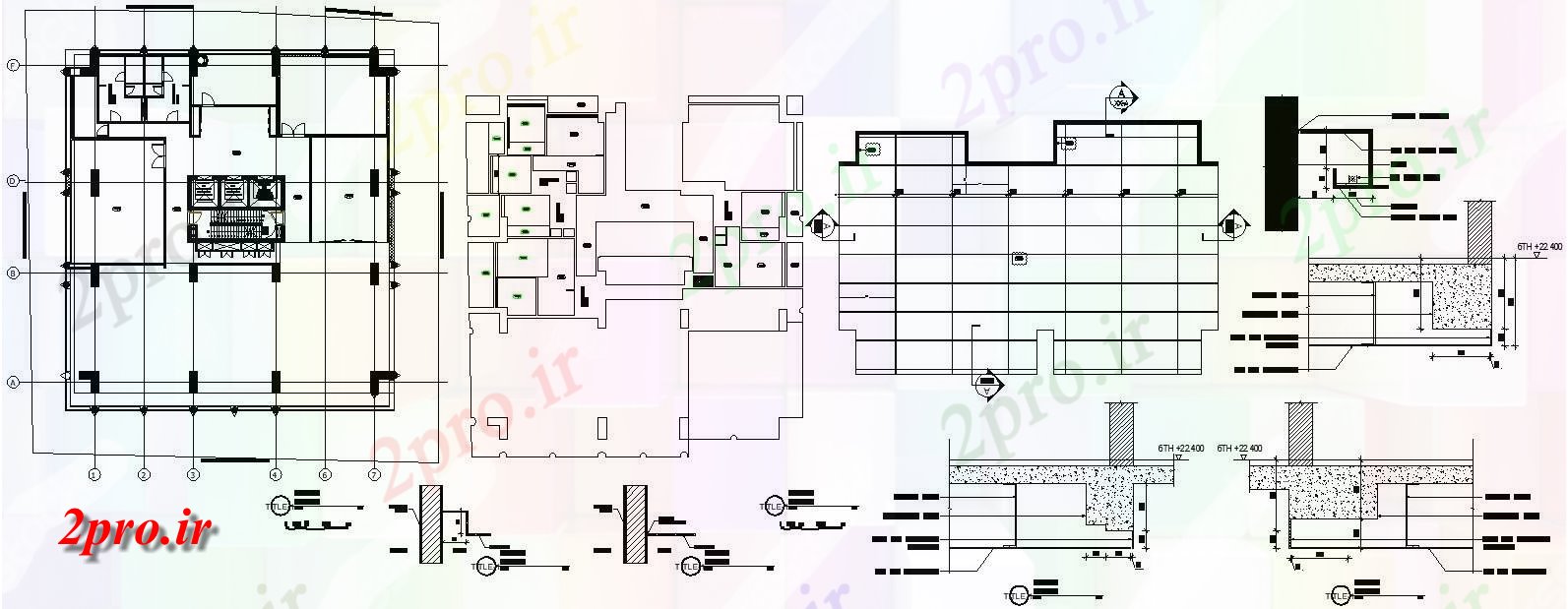 دانلود نقشه جزئیات پایه طراحی  نشان می دهد اطلاعات مربوط به طراحی سقف و ساخت ستون از آپارتمان   building (کد48326)