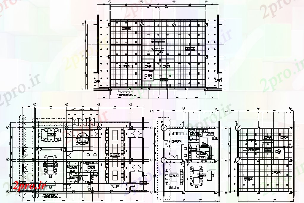 دانلود نقشه پلان مقطعی ساختمان اداری دبیر کل طرحی طبقه و جزئیات مقطعی  (کد48370)