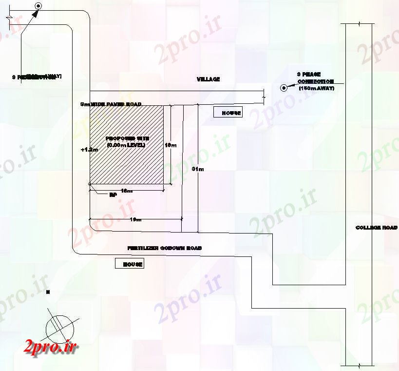 دانلود نقشه پلان مقطعی اتوکد  رسم  نشان می دهد یک تلفن همراه شبکه برج 16X10m طرحی سایت دیاگرام طراحی (کد48510)
