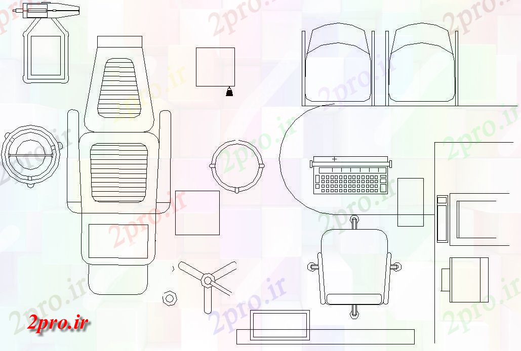 دانلود نقشه بلوک مبلمان  های اتوکد  نشان مشاور دندانپزشکی مبلمان اتاق بلوک   دو بعدی   (کد48568)