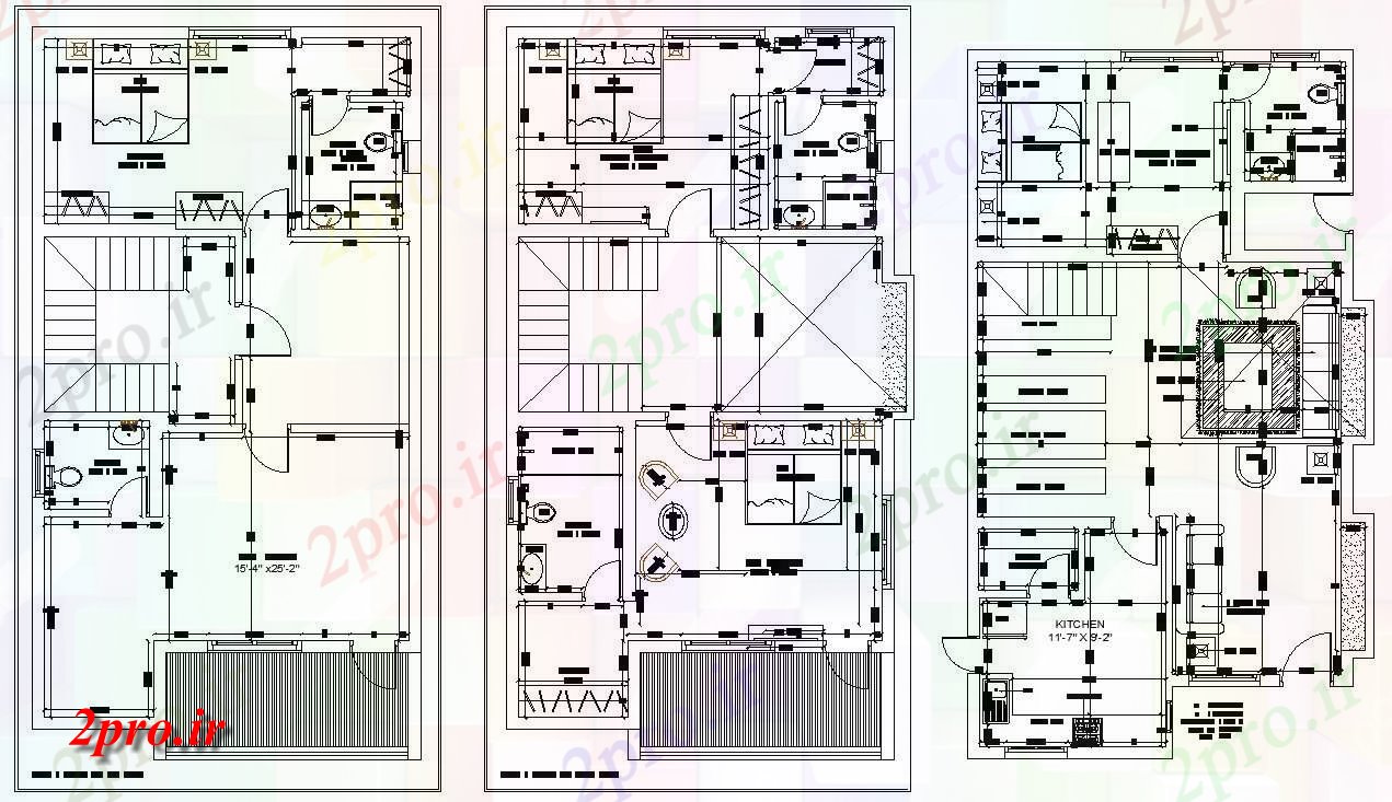 دانلود نقشه مسکونی  ، ویلایی ، آپارتمان     دو خوابه G + 1 طرحی خانه،    (کد48577)