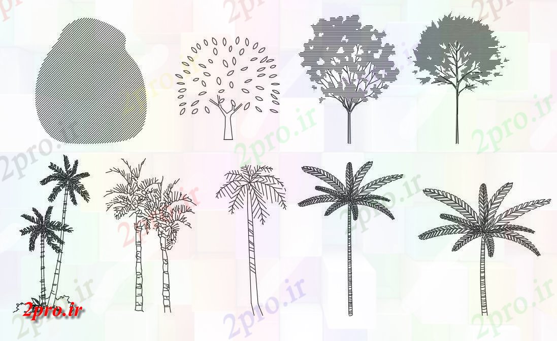 دانلود نقشه درختان و گیاهان درخت نمای  نشیمن (کد48622)