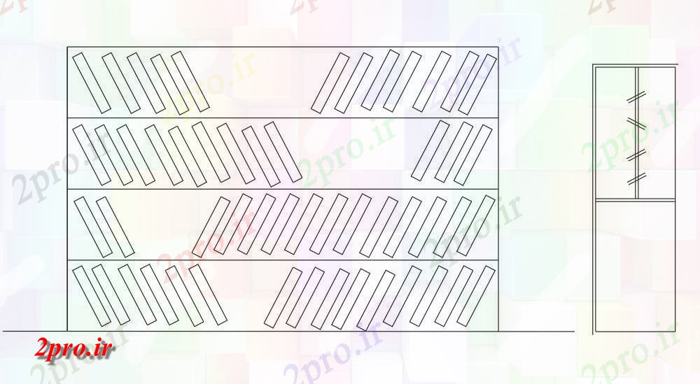 دانلود نقشه بلوک مبلمان کتاب Shalve بلوک های مبلمان نمای نشیمن (کد48670)