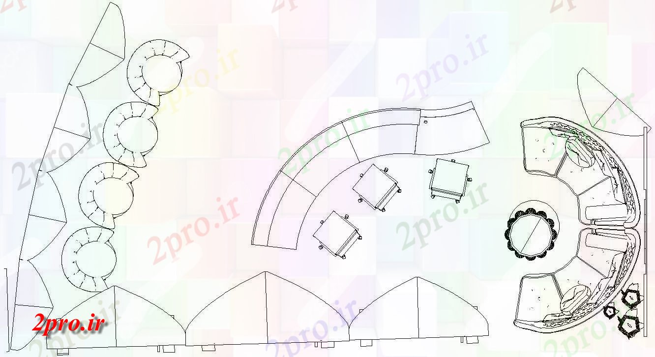 دانلود نقشه بلوک مبلمان اتوکد    داشتن جزئیات مبل لابی طراحی نما ،   (کد48859)