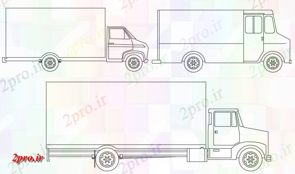 دانلود نقشه بلوک وسایل نقلیه تحویل کامیون اتوکد  بلوک (کد48961)