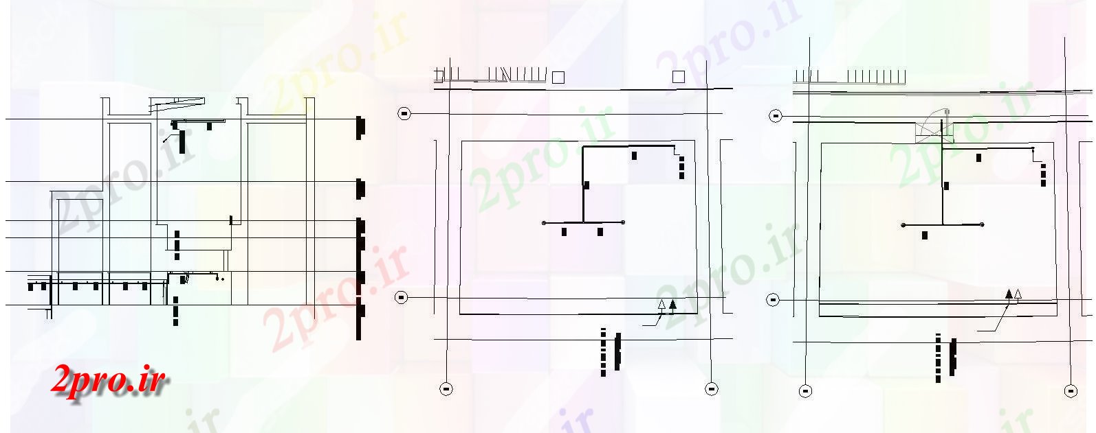 دانلود نقشه پلان مقطعی   دو بعدی  فاده از کابل حفاظت از آتش جزئیات بخش لنگرگاه،   (کد48991)