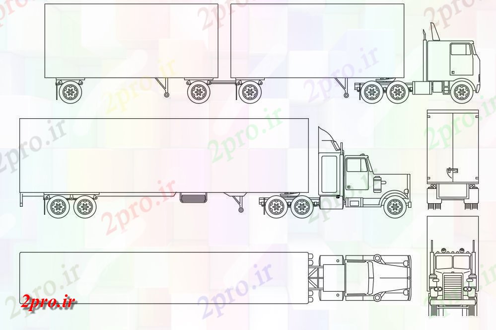 دانلود نقشه بلوک وسایل نقلیه کانتینر کامیون بلوک نمای نشیمن  Diwnloa  (کد48996)