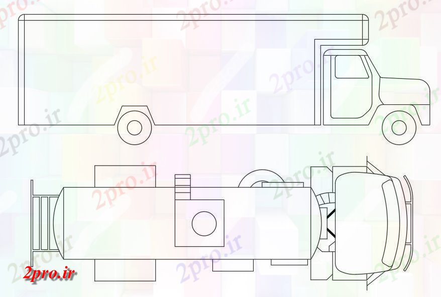 دانلود نقشه بلوک وسایل نقلیه اتوکد Truck  بلوک نشیمن  (کد49032)