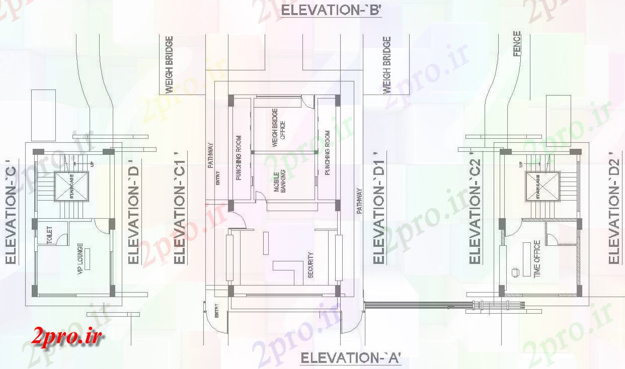 دانلود نقشه پلان مقطعی  طراحی و طرحی باسکول بخش نما    (کد49076)