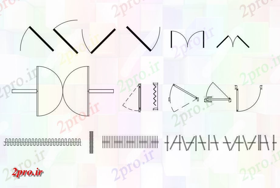 دانلود نقشه جزئیات طراحی در و پنجره  های مختلف درب طرحی نشیمن   (کد49081)