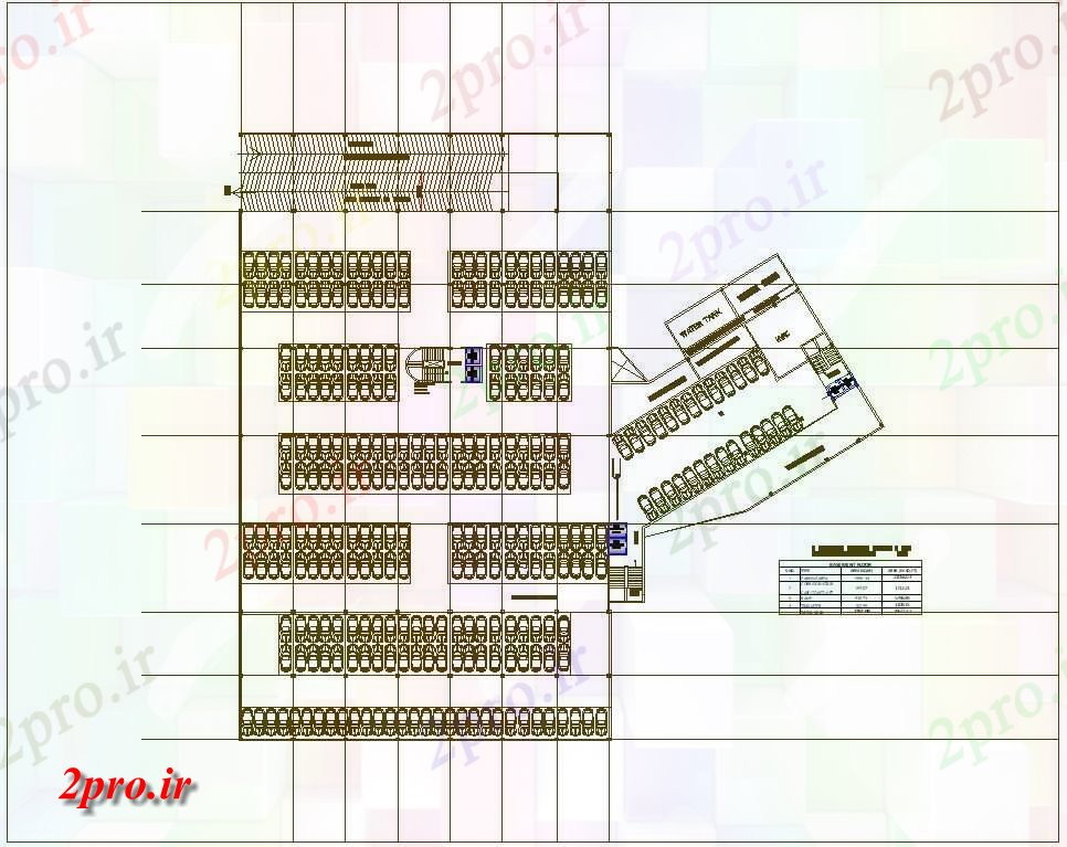 دانلود نقشه ساختمان اداری - تجاری - صنعتی اتوکد  رسم  از دفتر ساخت یک طرحی طبقه پارکینگ دقیق    (کد49087)
