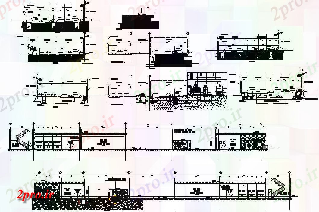 دانلود نقشه پلان مقطعی  اتوکد  رسم  از ساختمان صنعتی  جزئیات بخش   دو بعدی   (کد49168)