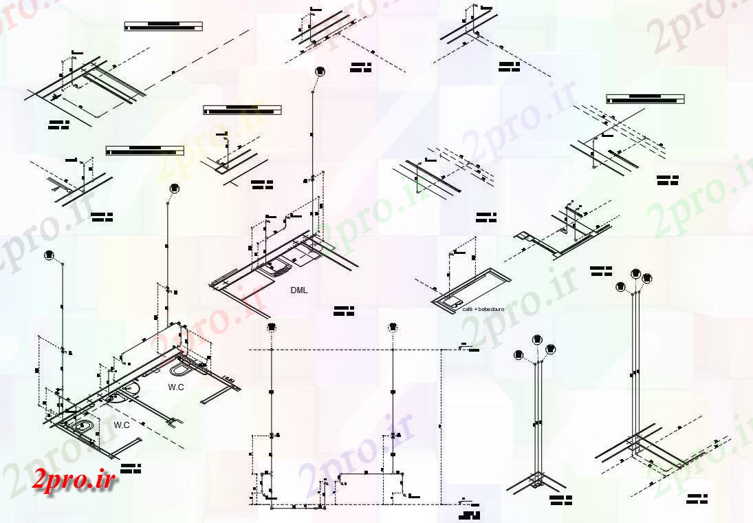 دانلود نقشه جزئیات لوله کشی لوله کشی لوله خط ایزومتریک نما     (کد49300)