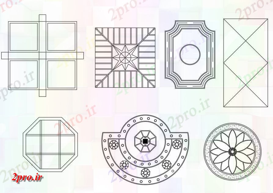 دانلود نقشه بلوک ، آرام ، نماد هفت نوع مختلف فوق العاده از بلوک طراحی هنر دیوار،   (کد49384)