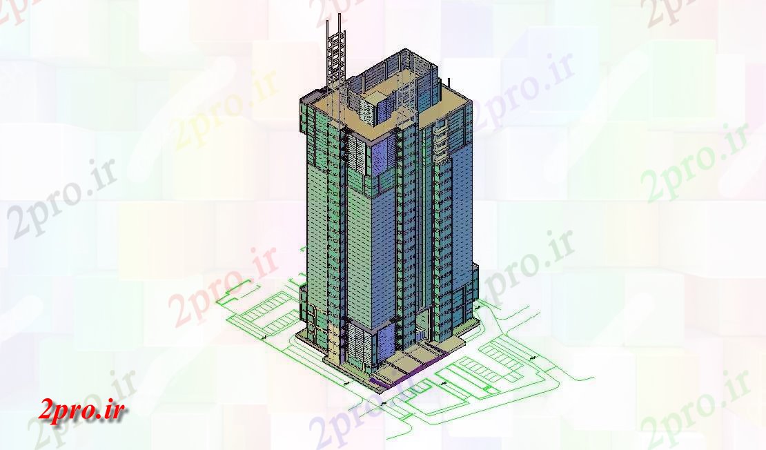 دانلود نقشه مجتمع تجاری ظهور تریدی با کیفیت بالا طراحی ساختمان  (کد49815)