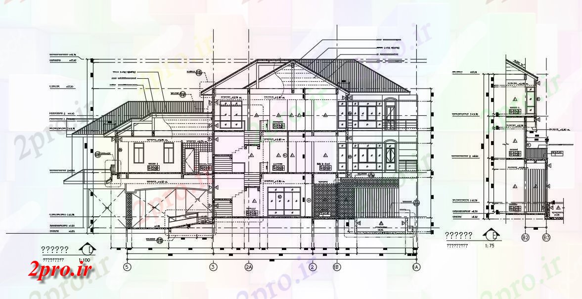 دانلود نقشه پلان مقطعی اتوکد  معماری مجلس G + 2 بخش جزئیات  اتوکد در دسترس     (کد49821)