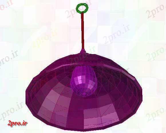 دانلود نقشه طراحی داخلی حلق آویز برق لامپ تریدی مدل طراحی   (کد49899)