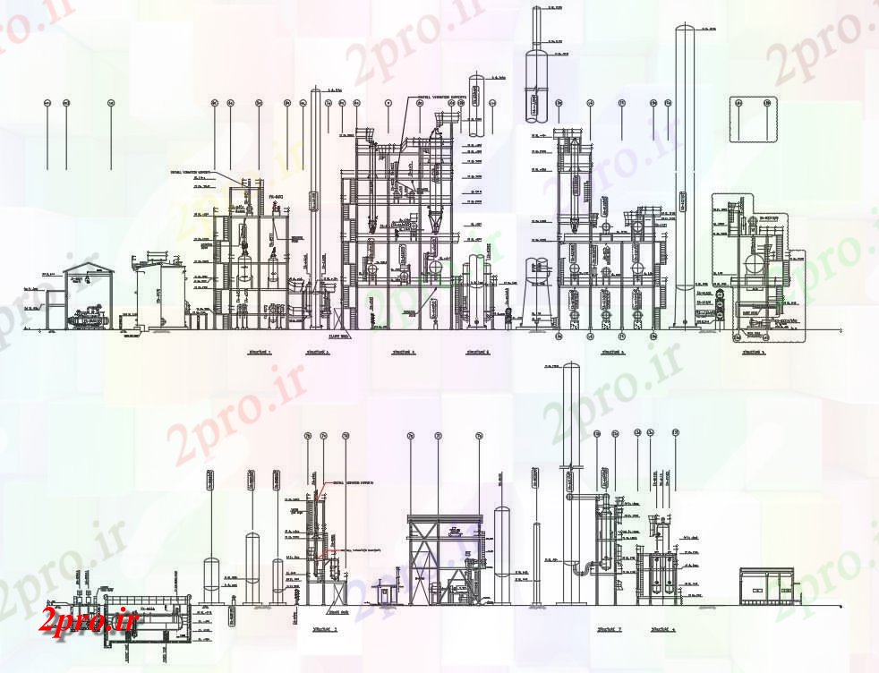 دانلود نقشه پلان مقطعی  رسم از طراحی کلی برای واحد بخش خراج بوتادین  (کد49914)