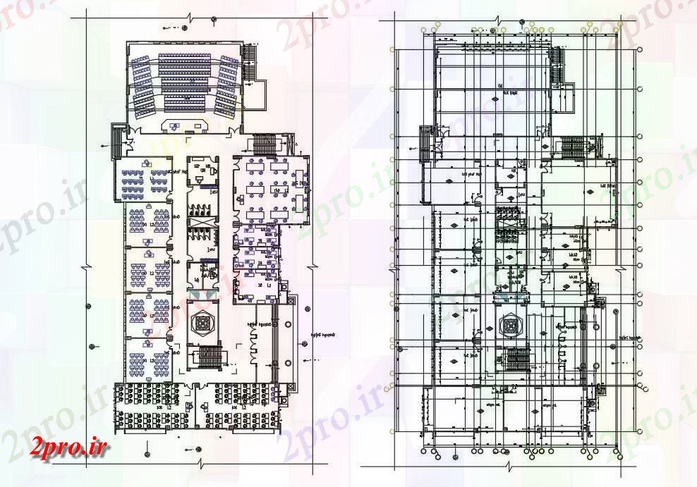 دانلود نقشه پلان مقطعی   فاده از طرحی طبقه ساختمان دانشکده و بخش جزئیات  می شود   دو بعدی   (کد49922)