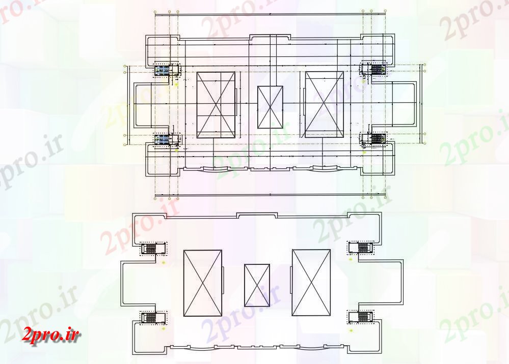 دانلود نقشه پلان مقطعی اتوکد  از بخش تراس و برنامه کاری دانشگاه ، آموزشکده   building (کد49986)