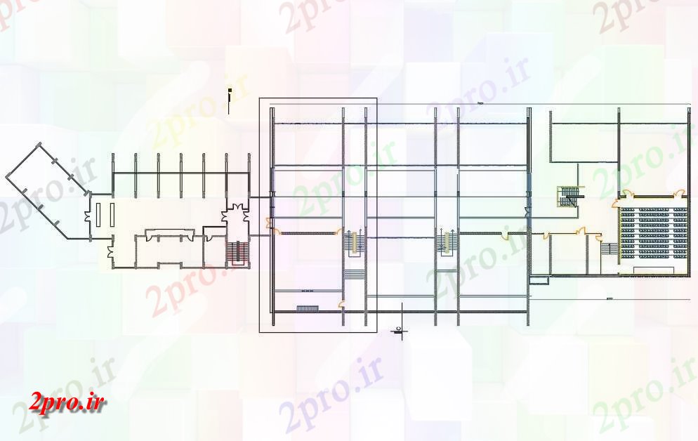 دانلود نقشه دانشگاه ، آموزشکده ، موسسه -     طراحی نشان می دهد طراحی از طرحی طبقه ساختمان دانشکده و بخش  (کد50002)
