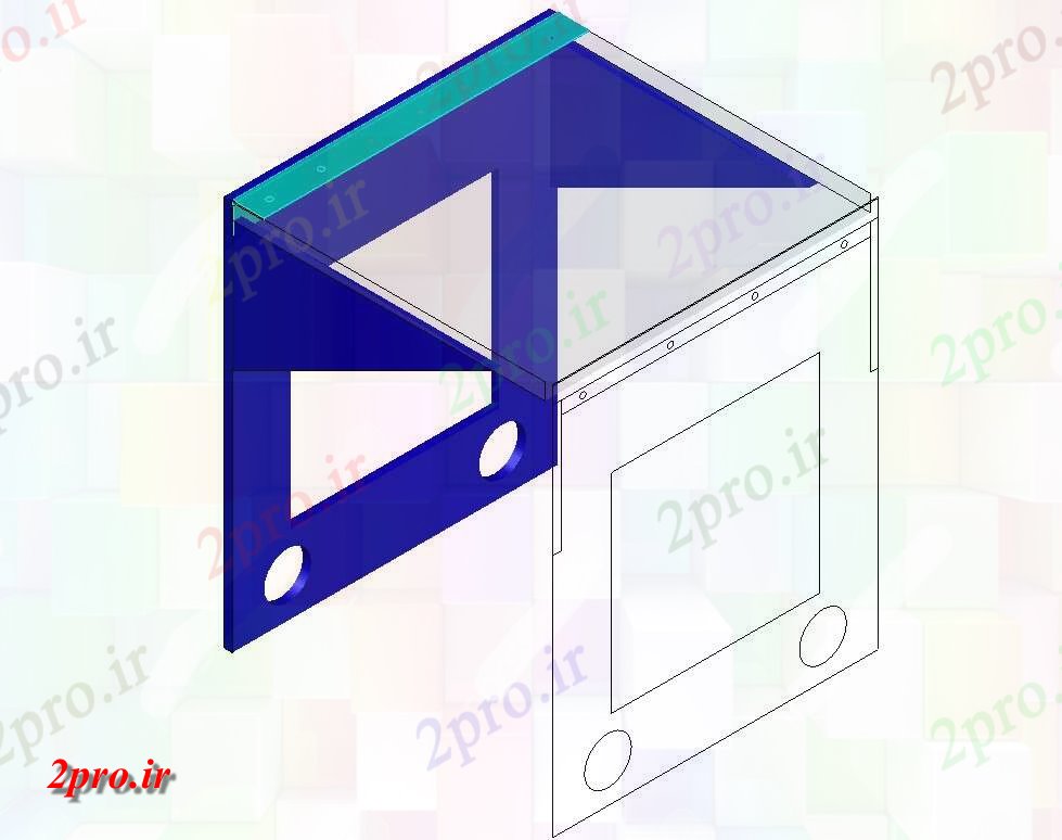 دانلود نقشه پلان مقطعی کنترل جریان Bracet بخش و نما دقیق رسم          دو بعدی   (کد50024)