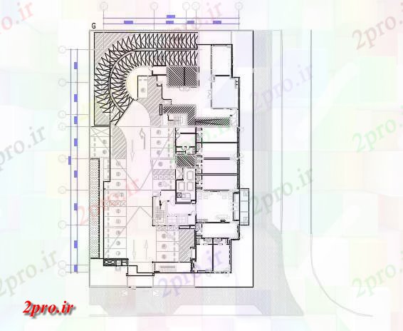 دانلود نقشه ساختمان اداری - تجاری - صنعتی زیرزمین رمپ پارکینگ طرحی  طراحی   (کد50050)