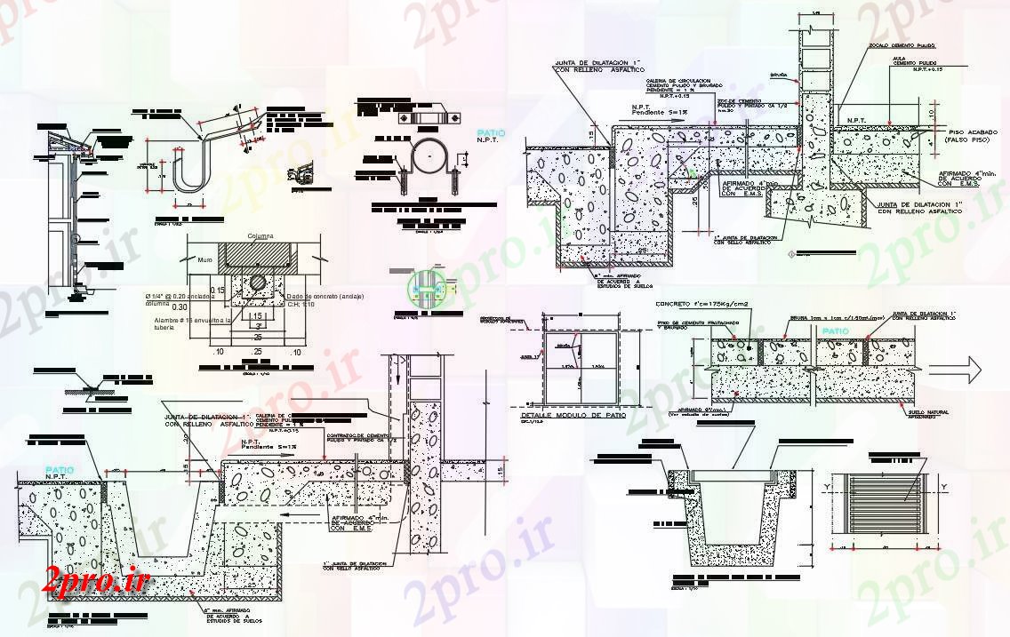 دانلود نقشه جزئیات ساخت و ساز  خانه ساخت و ساز سقف پوشش و گیره نشیمن  (کد50074)