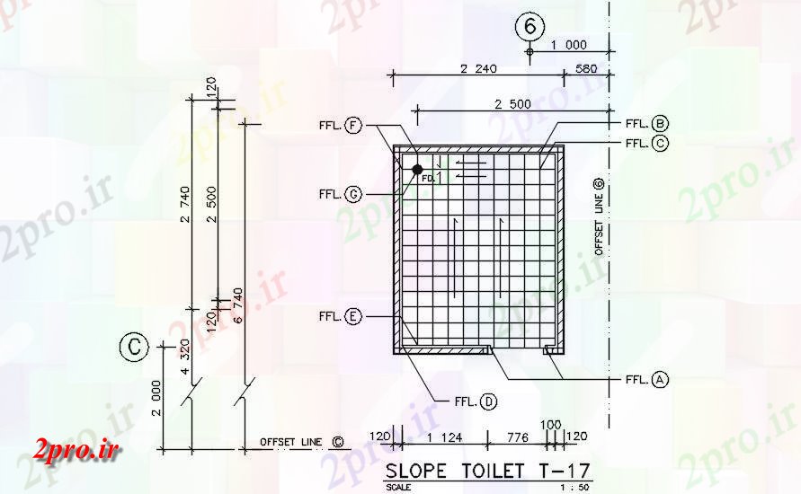 دانلود نقشه بلوک حمام و توالت فاده از طرحی طبقه توالت      دو بعدی   (کد50110)