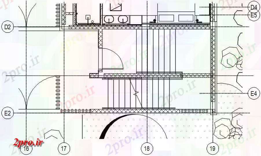 دانلود نقشه پلان مقطعی معماری اتوکد تفصیلی فاده از راه پله بخش طرحی جزئیات       (کد50117)