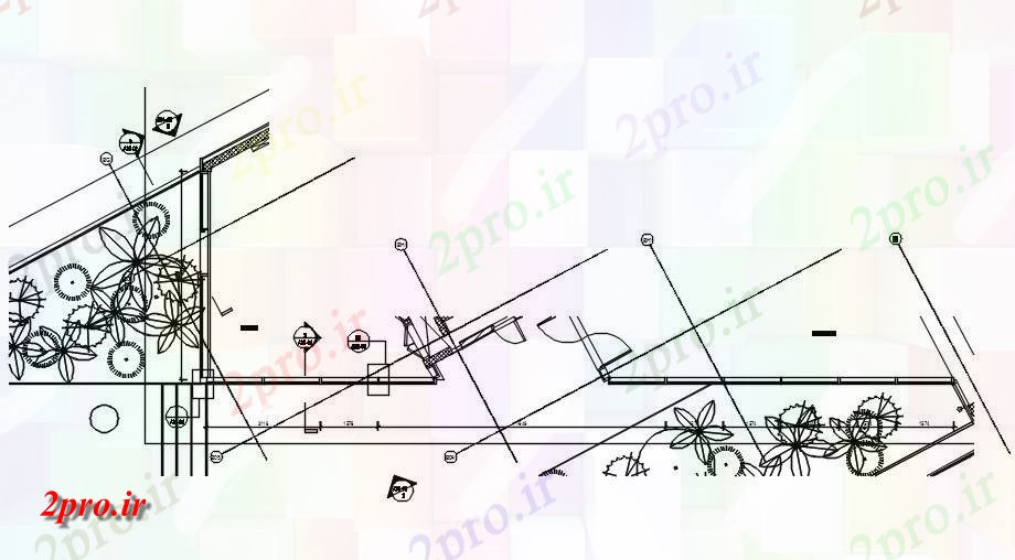 دانلود نقشه پلان مقطعی    دو بعدی  نشان می دهد  سیستم باغ  نما جزئیات مقطعی     (کد50133)