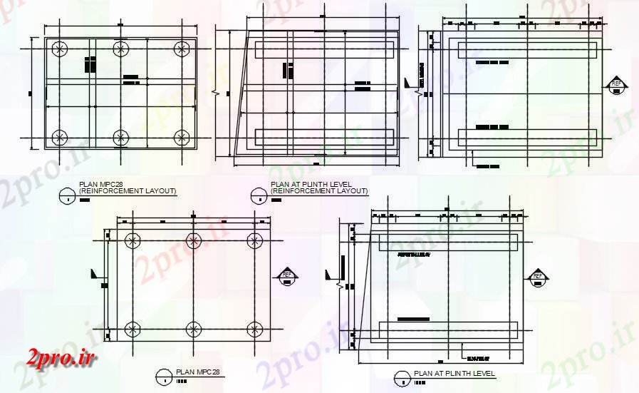 دانلود نقشه پلان مقطعی جزئیات تقویت طرحی و برنامه در سطح پیچیده در تابلوهای ها    دو بعدی       به صورت  (کد50166)