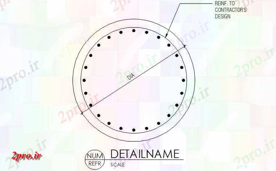 دانلود نقشه پلان مقطعی تقویت نمونه از طراحی قراردادی    دو بعدی         (کد50168)