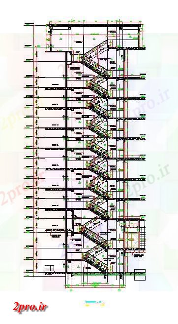 دانلود نقشه پلان مقطعی برج های بلند ساخت مستمر جزئیات بخش راه پله          در حال حاضر (کد50194)