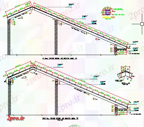 دانلود نقشه پلان مقطعی جزئیات بخش از خرپا  اتوکد  نشیمن        (کد50233)