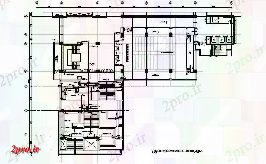 دانلود نقشه پلان مقطعی ساختمان اداری دیدگاه پله بالا و جزئیات بخش های معمول  اتوکد   طراحی  دو بعدی      (کد50304)