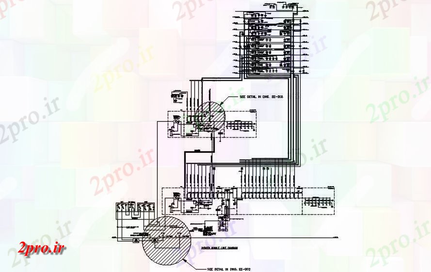 دانلود نقشه پلان مقطعی قدرت دیاگرام تک خطی جزئیات بخش های معمول         دو بعدی    (کد50317)