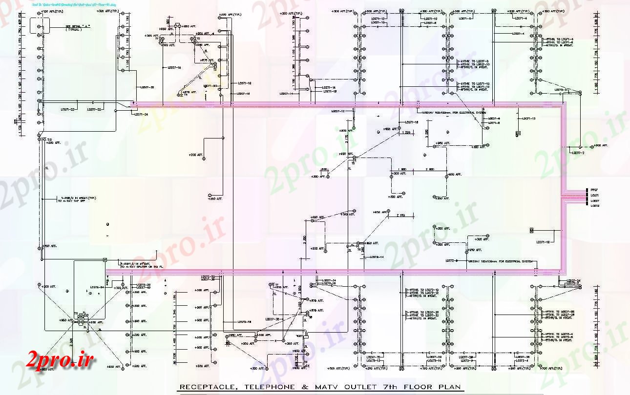 دانلود نقشه پلان مقطعی هفتم طبقه نهنج، تلفن، و خروجی تلویزیون MA جزئیات بخش های معمول     طراحی   (کد50345)
