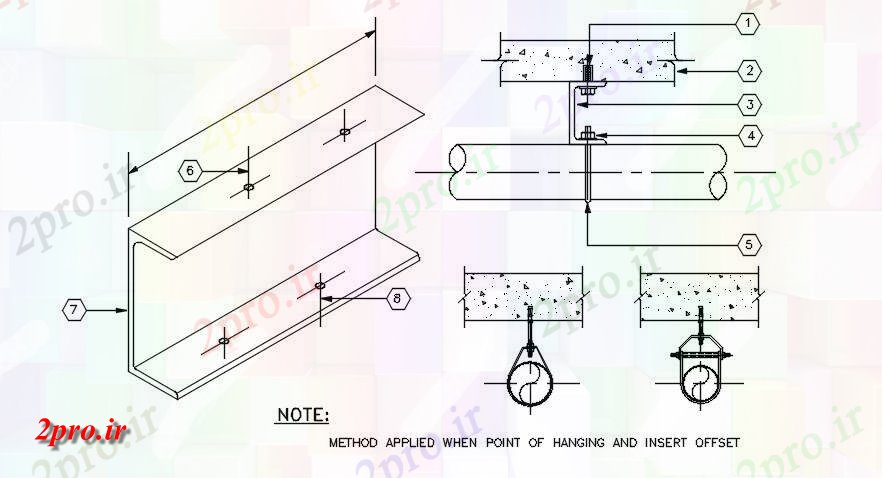 دانلود نقشه طراحی جزئیات ساختار نمونه بخش فولاد  اتوکد   (کد50442)