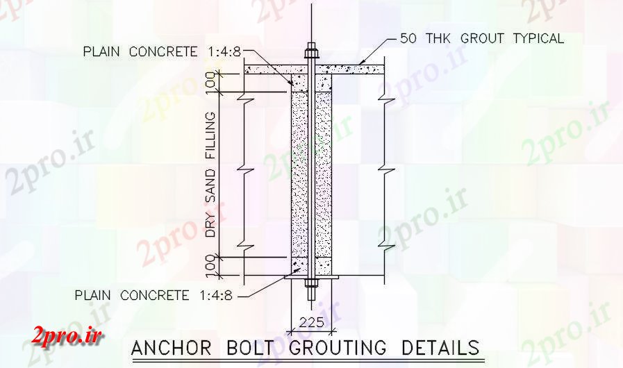 دانلود نقشه جزئیات ساخت و ساز پیچ تزریق جزئیات      (کد50475)
