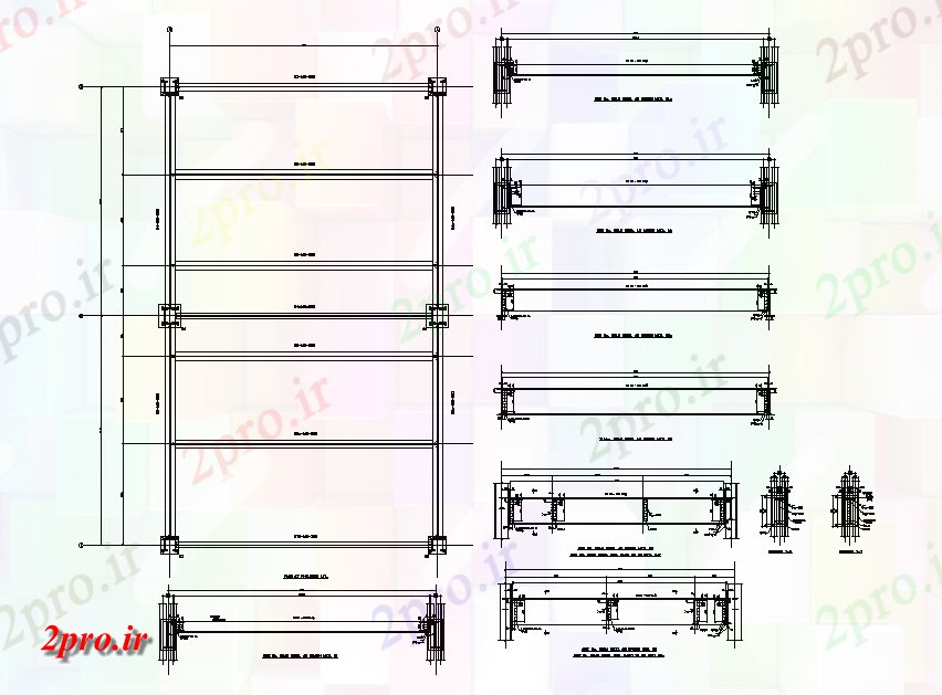 دانلود نقشه جزئیات ساخت و ساز ستون و پرتو مشترک بخش  (کد50575)