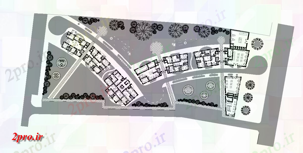 دانلود نقشه برنامه ریزی شهری چشم انداز طرحی جامع اتوکد  (کد50601)