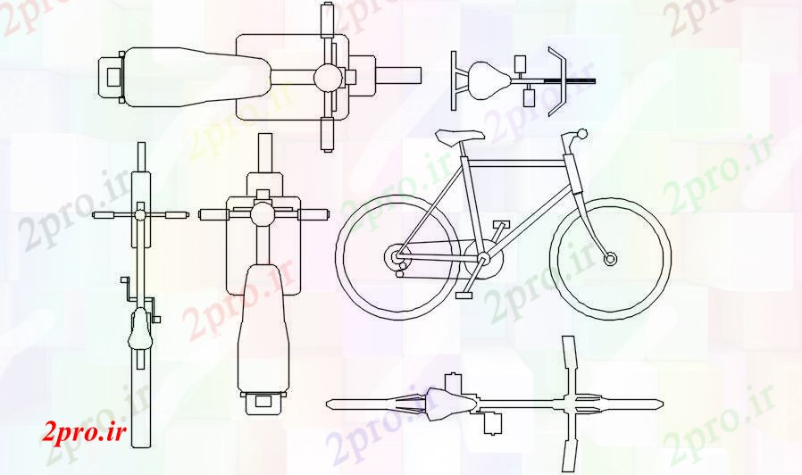 دانلود نقشه سایر بلوک ها طرحی Bicycle    (کد50648)