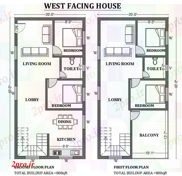 دانلود نقشه مسکونی  ، ویلایی ، آپارتمان  x40     غرب مواجه طرحی خانه به عنوان در هر شرا Vastu را  اتوکد  رسم    در حال حاضر (کد50721)