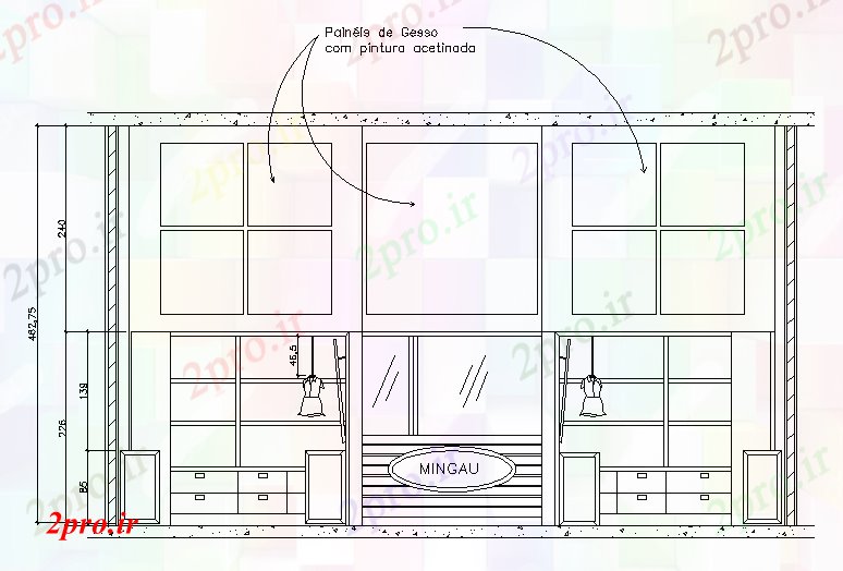 دانلود نقشه کمد دیواری لباس فروشگاه لباس مبلمان نما (کد50760)