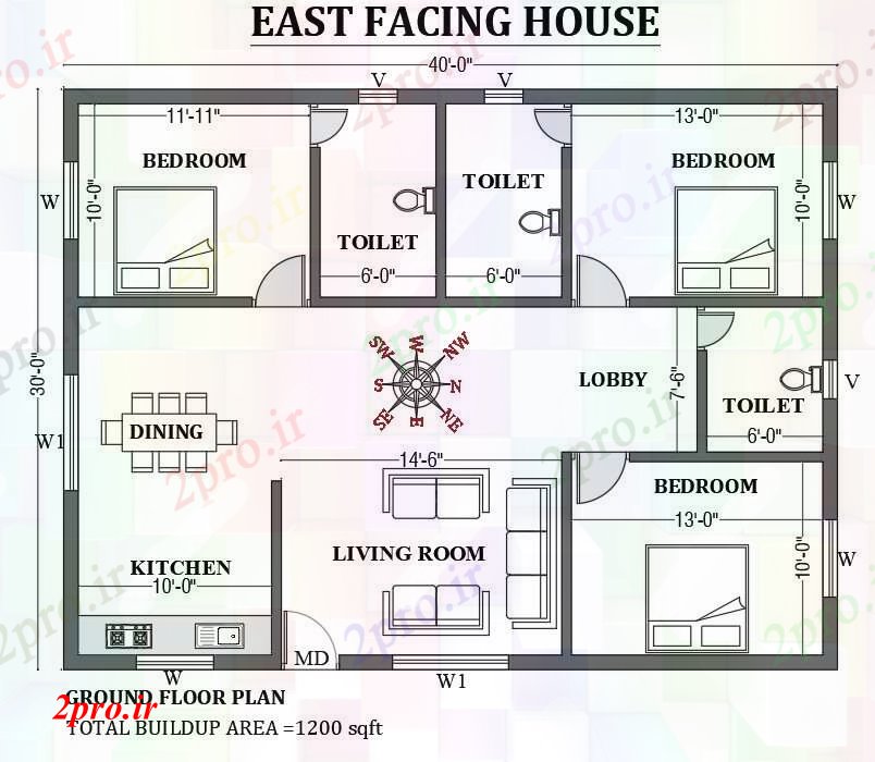 دانلود نقشه مسکونی  ، ویلایی ، آپارتمان  x30     شرق مواجه خانه طراحی طرحی به عنوان در هر Vastu Shastra هستند   طراحی  دو بعدی  اتوکد     (کد50768)