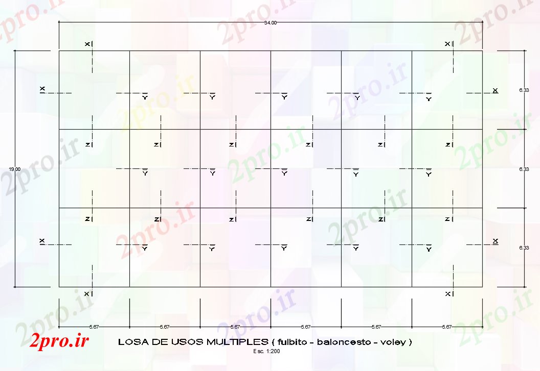 دانلود نقشه جزئیات ساخت و ساز X34 متر موج نو طرحی کار   (کد50772)